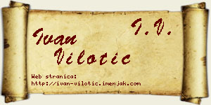 Ivan Vilotić vizit kartica